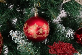 Sada vianočných závesných dekorácií MARIEN zlatá / červená (70 ks)