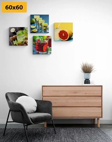 Set obrazov drinky v pestrých farbách - 4x 60x60