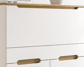 Sekretár s výklopným stolíkom Scandi, biela/dub nox