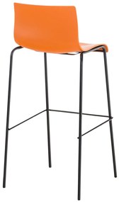 Barová stolička Hoover - plast, kovové nohy čierne - Oranžová