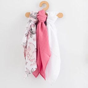 Mušelínová plienka New Baby 60x80 cm 3 ks DIEVČA