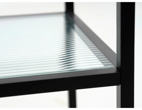 Sklenený servírovací stolík na kolieskach 42x70 cm Bronco – Unique Furniture