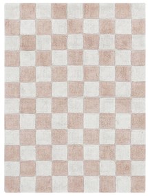Prateľný kockovaný koberec tilly 120 x 160 cm ružový MUZZA