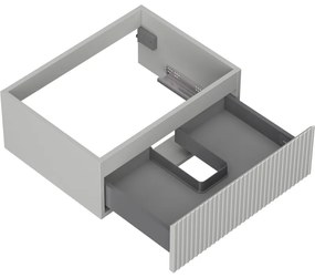 Mexen Rivel, kúpeľňová skrinka 60 cm, 1 zásuvka, drážkovaná, sivá matná, 91A20-06023-1-BF62