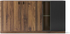 Komoda s LED osvětlením Radium 45 180 cm ořech Columbia/černá
