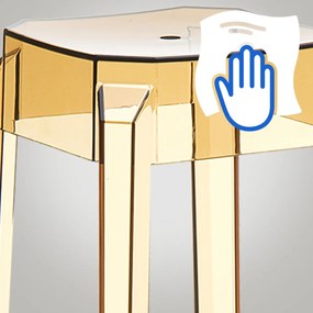 Plastová barová stolička FOX - Hnedá transparent