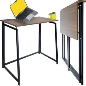 Skladací pracovný  stôl v loft štýle 80 x 45 cm hnedá