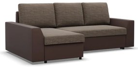 Rohová rozkladacia sedačka LUGO cappuccino / hnedá