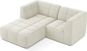 Béžová rohová pohovka z textílie buklé (ľavý roh/s leňoškou) Aloha – Makamii