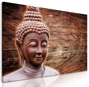 Obraz Budha pri drevenom pozadí