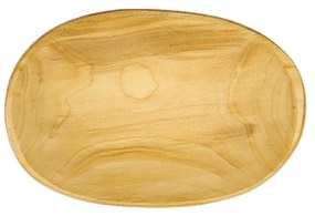 AMADEA Dřevěný servírovací podnos ovál, masivní dřevo, 22 cm