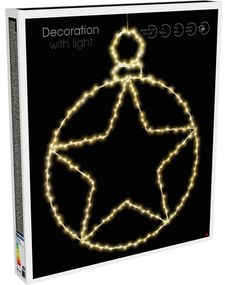 Vianočná závesná LED dekorácia Kerstball Star 236 LED, 48 cm
