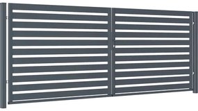 Brána POLARGOS Safir Element 400 x 150 cm dvojkrídlová stavebnicové prevedenie 7024 grafitová sivá