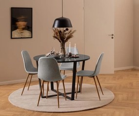 Actona Okrúhly jedálenský stôl Amble - čierny mramor / čierna