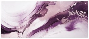 Obraz - Purple fluid art (120x50 cm)