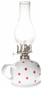 Petrolejová lampa Bodka, 14,7 x 28 x 11 cm, biela