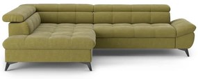 Rozkladacia rohová sedacia súprava L MARANO ľavá olivová