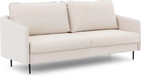 Pohovka s funkciou spania Movani - béžová pletenina Loft 01 / čierne nohy