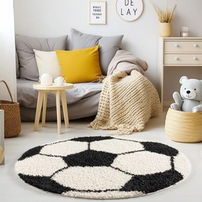 Čierno-krémový detský koberec ø 120 cm Fun – Ayyildiz Carpets