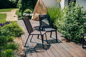 AKCIA Záhradné kreslá TAVERNO set 2ks sivá/čierna II. akosť