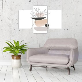 Obraz - Line art kvety N⁰1 (90x60 cm)