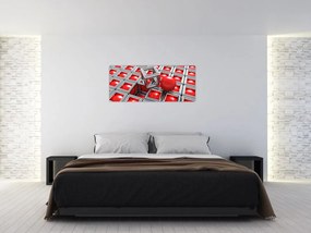 Obraz - 3D metalická abstrakcia (120x50 cm)