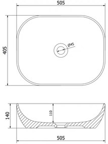 Mexen ROSA umývadlo, 50x40 cm, šedá matná, 21095071