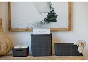 Tmavosivý úložný košík Curver Jute, 5 l