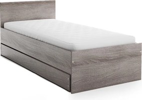Posteľ ELISA 90 x 200 cm, dub lanýž Rošt: Bez roštu, Matrac: Matrac Coco Maxi 20 cm