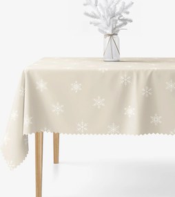 Goldea vianočný hranatý teflónový obrus - snehové vločky na latte 80 x 80 cm