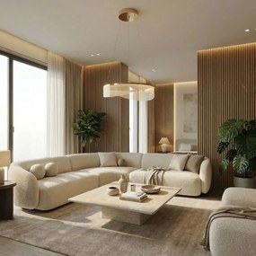 Toolight Toolight, LED závesné svietidlo 40cm, 20W, 1500 lm, G144-CP, zlatá, OSW-04700