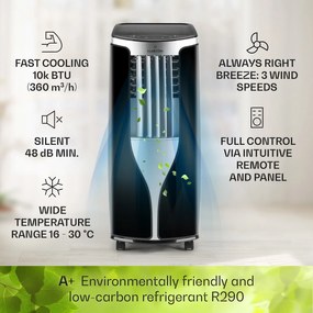 Klarstein New Breeze ECO, mobilná klimatizácia, 935 W, 10 000 BTU/2.9 kW, A+