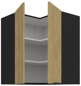 Rohová horná kuchynská skrinka Carminia 60x60 GN-72 2F (90) (dub cremona + čierna). Akcia -20%. Vlastná spoľahlivá doprava až k Vám domov. 1128001