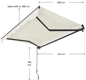 InternetovaZahrada Markíza 300 cm - krémová