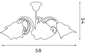 Luster na tyči KOKARDA 5xE14/60W/230V