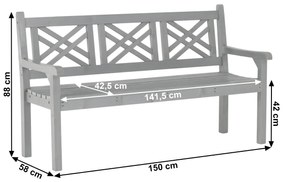 Záhradná lavička Finbona (sivá). Vlastná spoľahlivá doprava až k Vám domov. 1021413