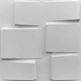 Obkladové panely 3D PVC TETRIS biely D098W, cena za kus, rozmer 500 x 500 mm, , IMPOL TRADE