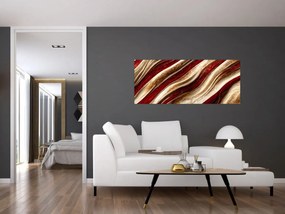 Obraz - Zlato - biela textúra (120x50 cm)