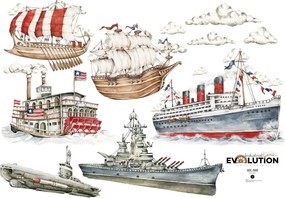 Samolepka do detskej izby histórie lodí S