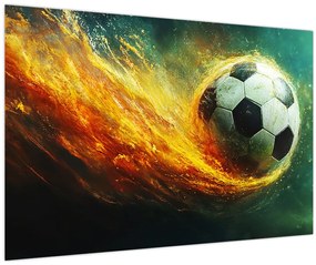 Obraz - Futbalová lopta v lete (90x60 cm)