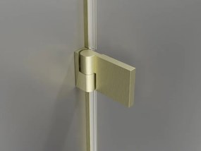 Mexen Lunar-B, výklopný sprchový kút ľavý 100 x 80 cm, 8mm číre sklo, zlatý kartáčovaný - 832-100-080-55-00-L
