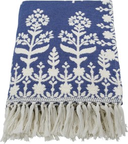 House Doctor Bavlnený prehoz Mazzo Blue 140 × 200 cm