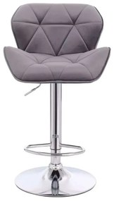 LuxuryForm DESIGN Barová stolička MILANO VELUR na striebornom tanieri - tmavo šedá