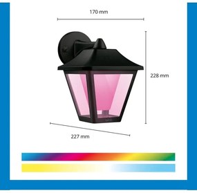 WiZ - LED RGBW Stmievateľné vonkajšie nástenné svietidlo LED/9,5W/230V IP44 Wi-Fi