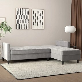 Svetlosivá zamatová rohová pohovka Presley – Støraa