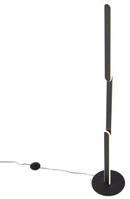 Dizajnová stojaca lampa čierna vrátane LED s 3-stupňovým stmievaním - Gate