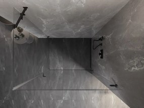 Mexen Lunar-B pravostranný výklopný sprchový kút 100 x 90 cm, číre sklo, čierna matná, 832-100-090-70-00-P