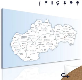 Obraz na korku podrobná mapa Slovenskej republiky