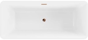 Mexen Tonia, voľne stojaca vaňa 170 x 75 cm, biela, ružové zlato prepad, 52171707500-60