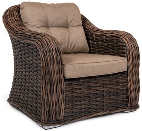 Záhradné ratanové kreslo MONTE CARLO hnedočierne